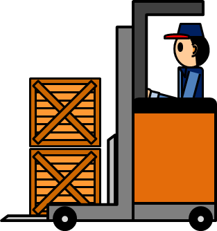 フォークリフトで運搬や出荷梱包業務